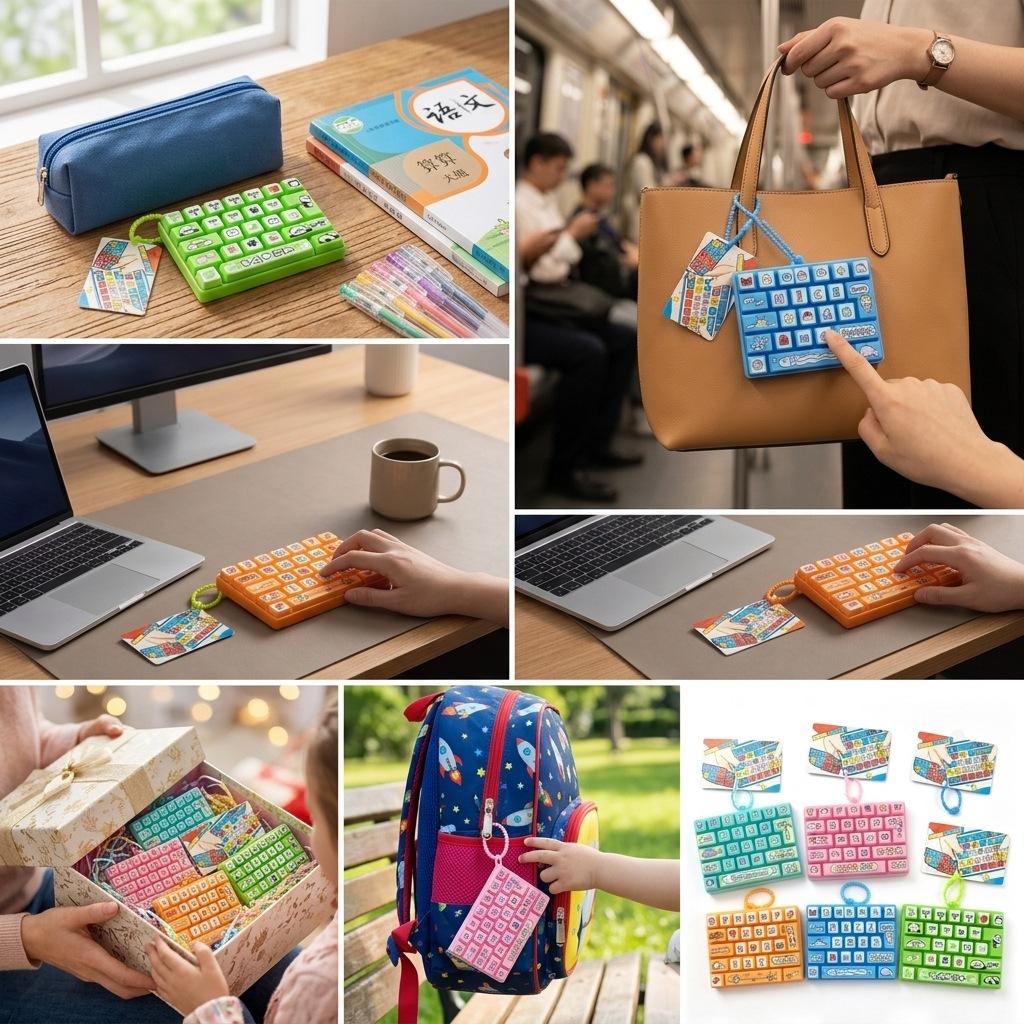 26 Keys Simulation Keyboard Fidget Spinner Stress Relief Toys Keychain Desktop Decoration Student Bag Ornament Toy Creative Gift