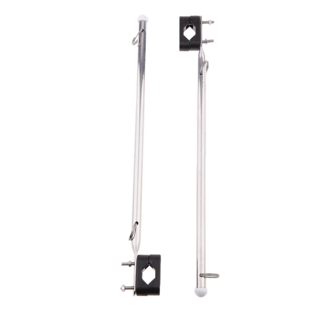 15 Inch Stainless Steel Marine Flag Staff Pole Rail Mount For Yachts Boats !