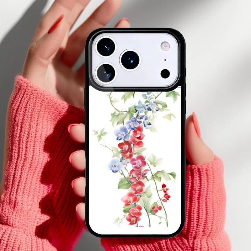 Orchid Flowers Colorful soft Phone Case for iPhone 17 Air 16e 15 14 13 Pro Max Back Cover for 12 11 Pro Coque