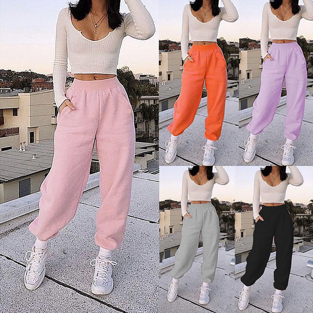 Women's Home Casual Sports Hundred With Sweat Pants Padded Drawstring Pants