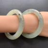 High-Quality Ice Translucent Hetian Jade Bracelet with Fluorescent Ink Wash Design - Artistic Firework Conception