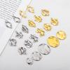 10pcs Stainless Steel 18K Plated Oval Star Heart Charms Double Hole Pendants for DIY Necklace Bracelet Jewelry Making Supplies