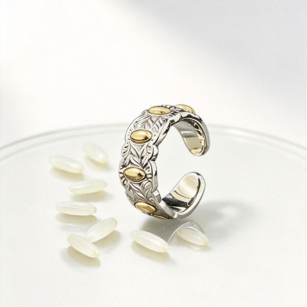 Vintage Seven Grain Ring Non-fading Couple's Ring Fashion Open Ring  for Women