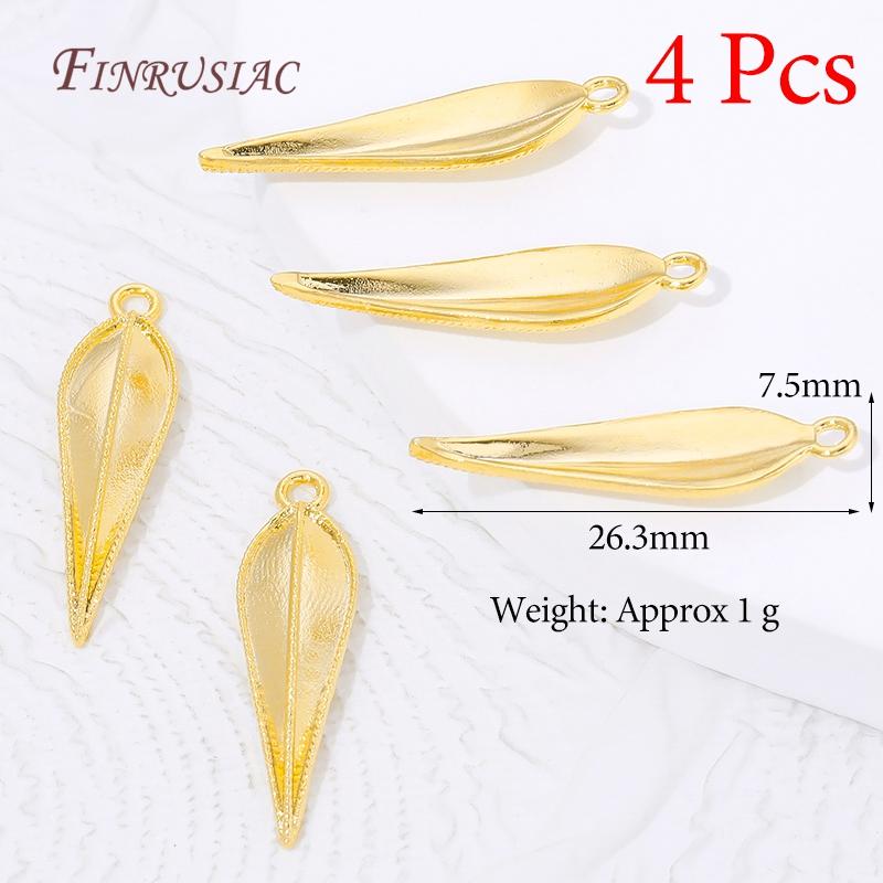 18K Gold Plated Brass Flower & Leaf Pendants For Jewelry,Charms For Earrings Making Accessories,DIY Jewelry Necklaces Findings