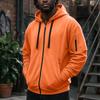 Men's Zip-Up Hooded Jacket with Multiple Pockets Athletic Casual Top for Daily Wear