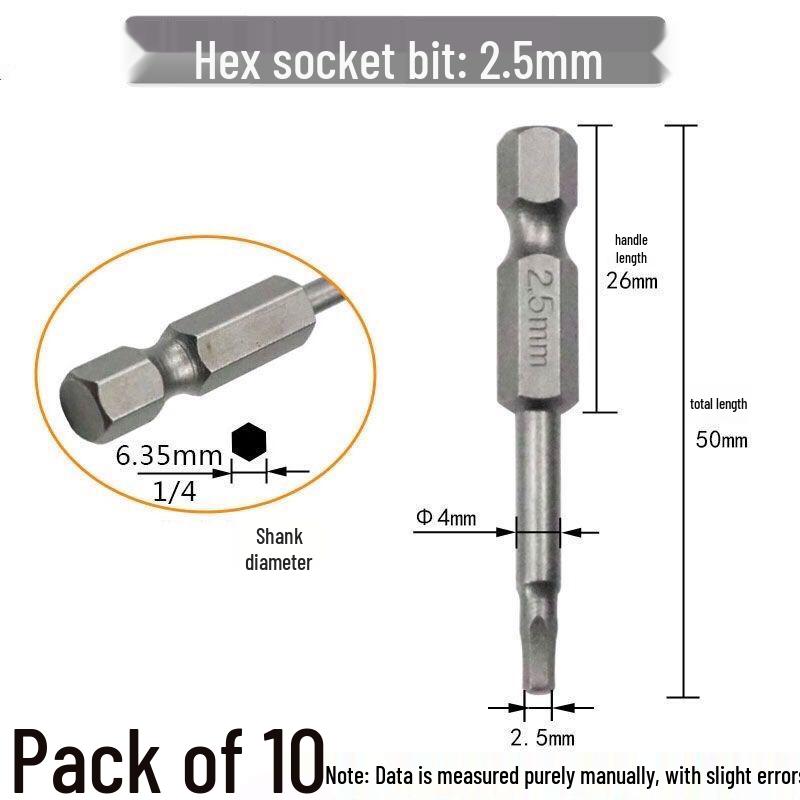 Sechskant Starke Magnetische S2 Schraubendreherbit für Handbohrmaschinen und Elektrische oder Pneumatische Schraubendreher