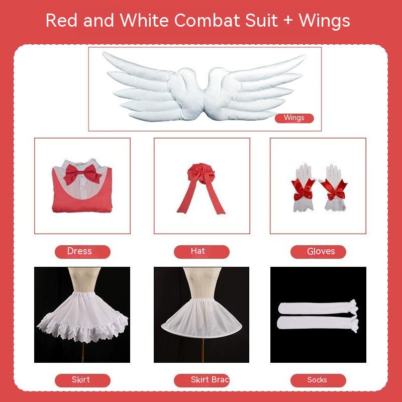 Cardcaptor Sakura Cosplay Costume Women Girl Cute Activity Halloween Party Role Play Dress Full Set Christmas Accessories Gift