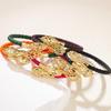 Exquisite Retro Snake Head Open Bangle: Fashionable Woven Bracelet