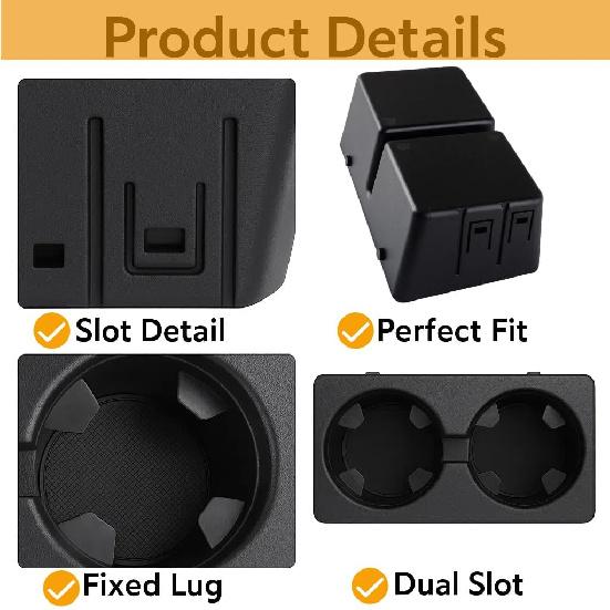 19154712 Cup Holder Compatible With 2007-2013 Chevy Silverado Avalanche Sierra 2007-2014 Suburban Tahoe Escalade - Floor Mounted Front Center Console