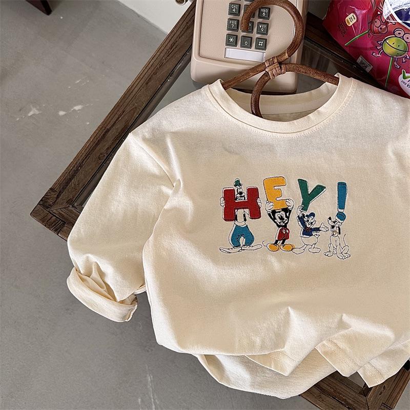 Versatile Children's Long Sleeve Cartoon T-shirt for Boys & Girls - Stylish Base Layer for Spring & Autumn