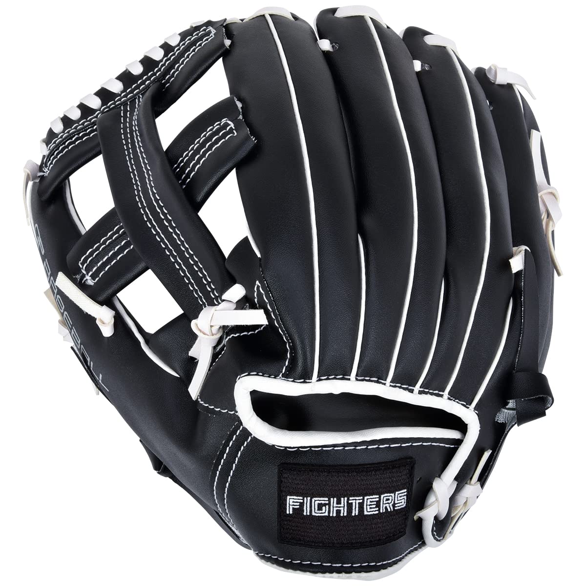 

Fighters x GP Baseball Glove, Softball, General, All-Around, 12-inch, Black/White (Left-Handed Throw)