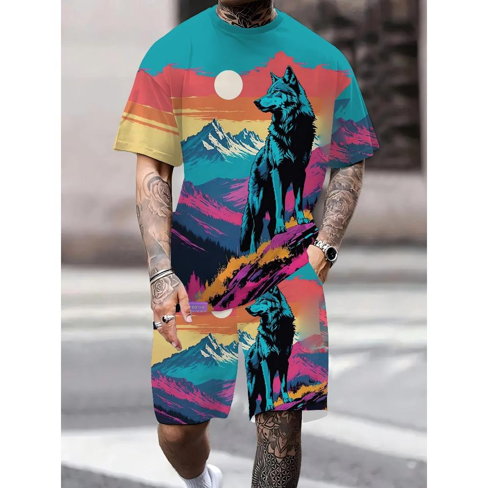 Летний Новый Повседневный Мужской Комплект из Футболки и Шорт Городской Уличный Стиль Мужские Уличные Шорты Удобный Стильный Дышащий Большого Размера Спортивный Комплект 6XL