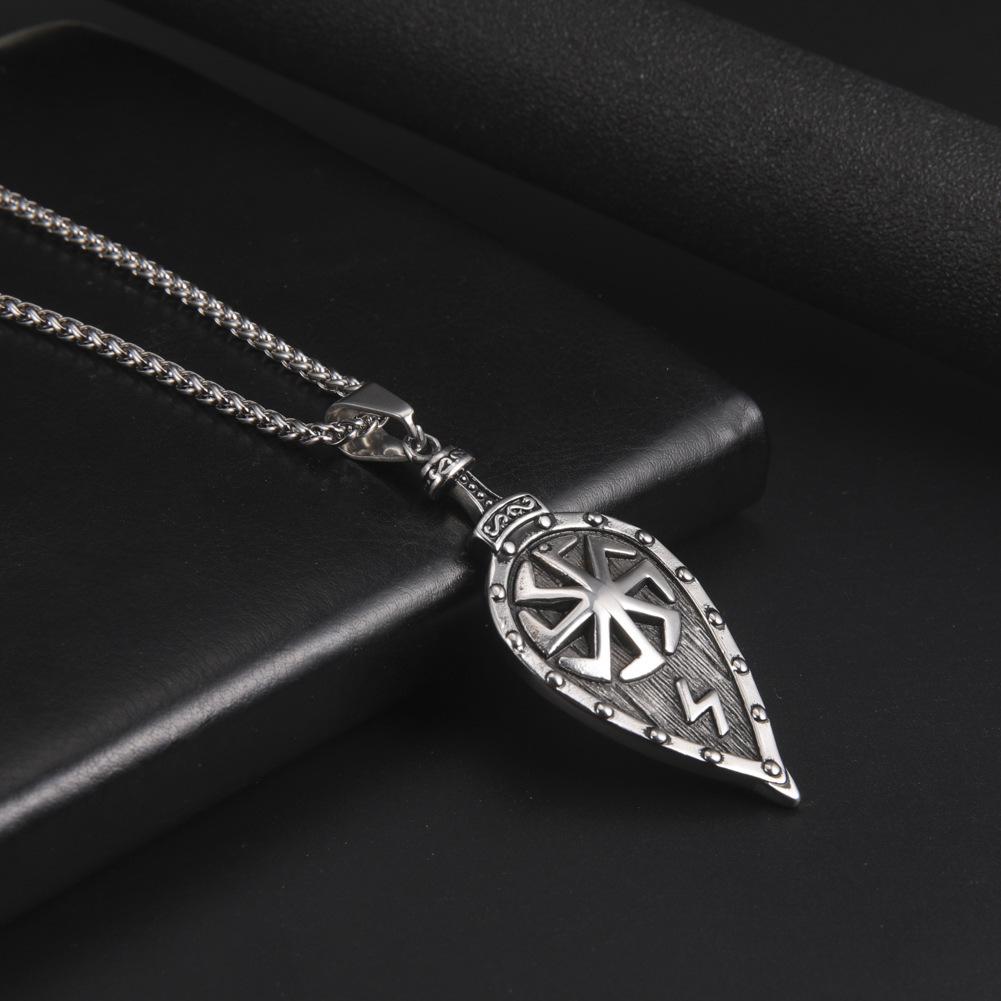 New Retro Nordic Celtic Triangle Knot Star Moon Sun Necklace Triangle Knot Pendant