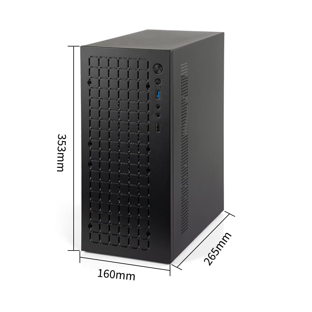 Micro ATX PC Case, MATX Case, Mini PC, ITX, Desktop Computer Case, Supports Micro ATX, MATX, DTX, ITX, Mini PC, USB 3.0, Supports 3.5'' HDD (Black)