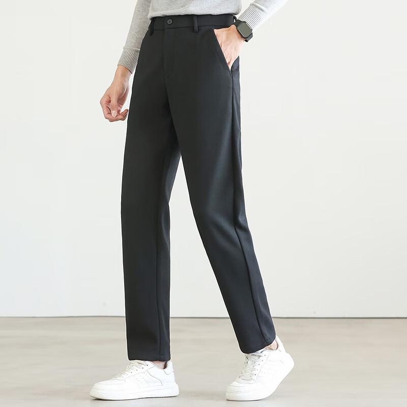 FAPAI Men's Wool Blend Anti-bacterial Business Casual Pants