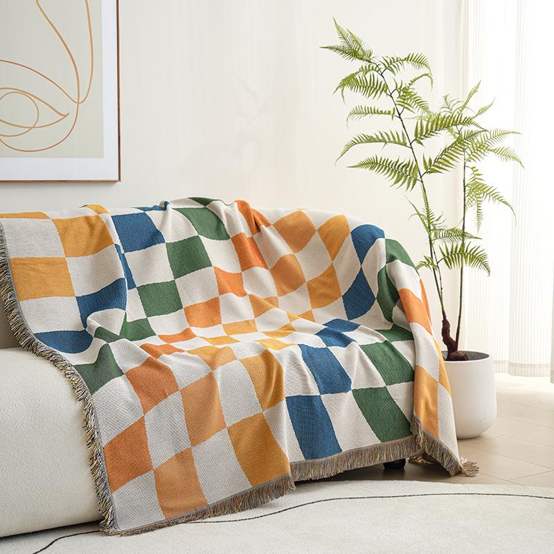 

Цветной чехол для дивана в виде шахматной доски, тканевый чехол для дивана с защитой от песка, чехол для дивана «все включено», защищенный от кошачьих лап, универсальная подушка для дивана, чехол «все включено» 130*180cm