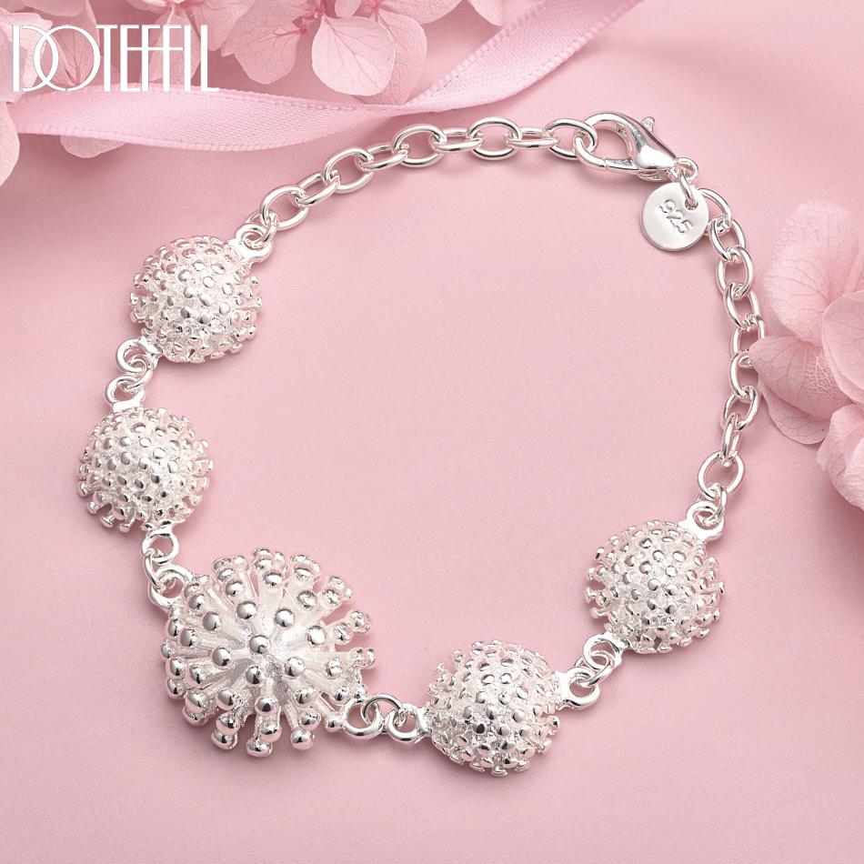 925 Sterling Silver Fireworks Bracelet Fashion Wedding Jewelry