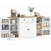 Sideboard Kitchen Cabinet With 4 Doors Drawer Adjustable Shelf Door Shelves For Kitchen Dining Room 138x40x85cm White