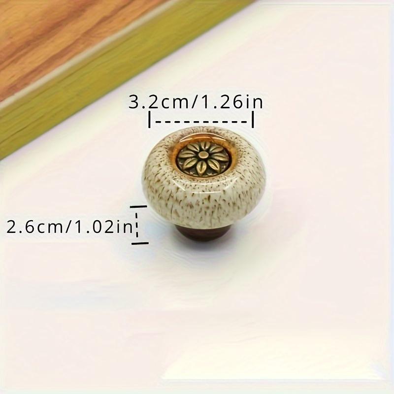 2 Pieces Colored Ceramic Cabinet Knobs, Leopard Glass Round Single Hole Pulls with Mounting Hardware for Closets, Drawers, Wine Cabinets