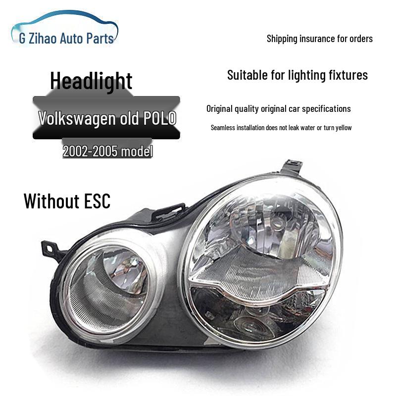 Compatible with Volkswagen Polo Pineapple Headlight Assembly (2002-2005 Models) - Four-Eye Design.
