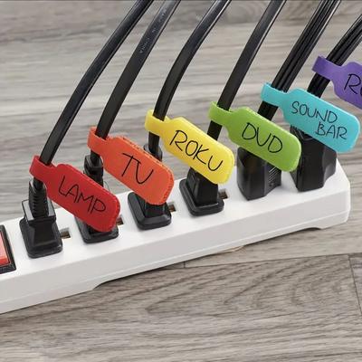 20pcs MultiColor Write-On Cable Labels - Durable Cord Tags for Easy Organization & Identification Cord Labels Cord Labels Tags
