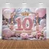 10th  Birthday Party Decoration Backgound Surprise Colorful Glitter Balloon Gift Banner Boys Girls Happy Photography Studio Prop