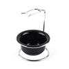 Stainless Steel Shaving Brush Stand Razor Holder and Black Shaving Bowl