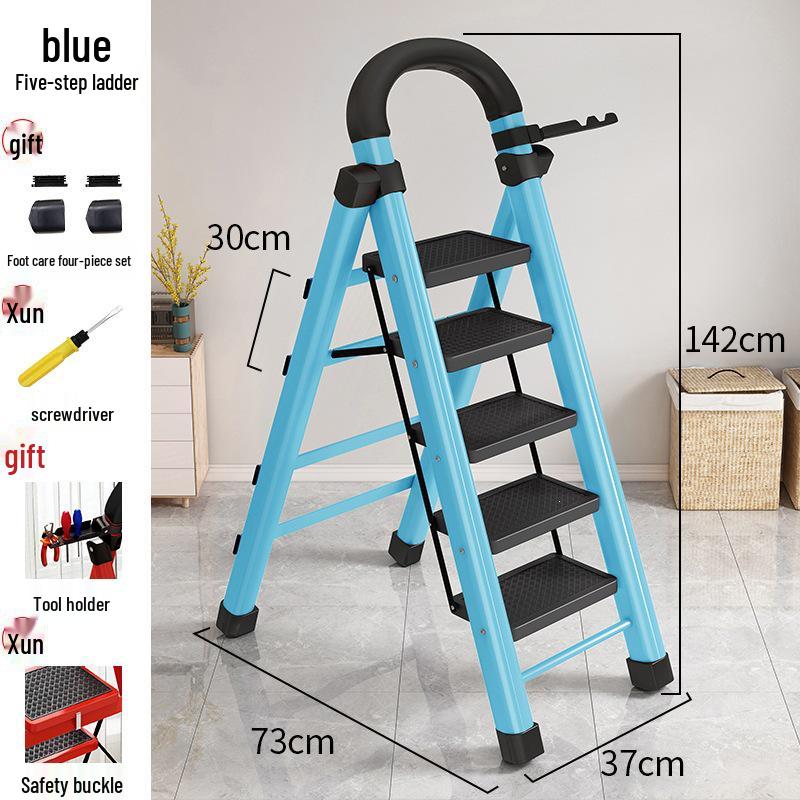 HongfuLai Thickened Folding Household Ladder: 3 to 6 Steps, A-Frame Design