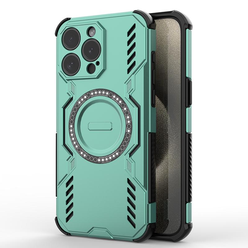 Hard Magnetic Phone Case For iPhone 15 16 Pro Max 16E Samsung Galaxy S25 Ultra A06 A16 A26 Dual-Layer Heavy Duty TPU+PC Shockproof Cover For Redmi