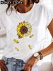 Dragonfly Butterfly Print Base Top Loose Women's Short-sleeved T-shirt Round Neck Oversized T Shirt  Women Clothes