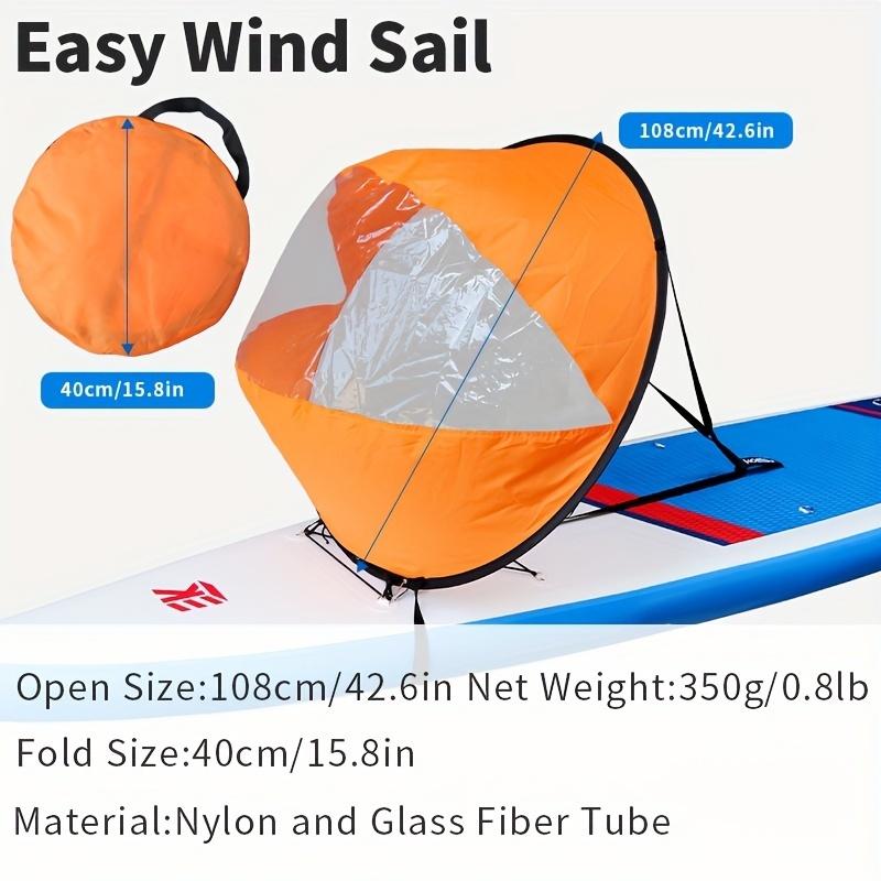 KOETSU Kajak Boot Windpaddel Segel Kit Popup Brett Segel Rudern Abwind Boot Windpaddel mit Klarem Fenster Kajak Zubehör
