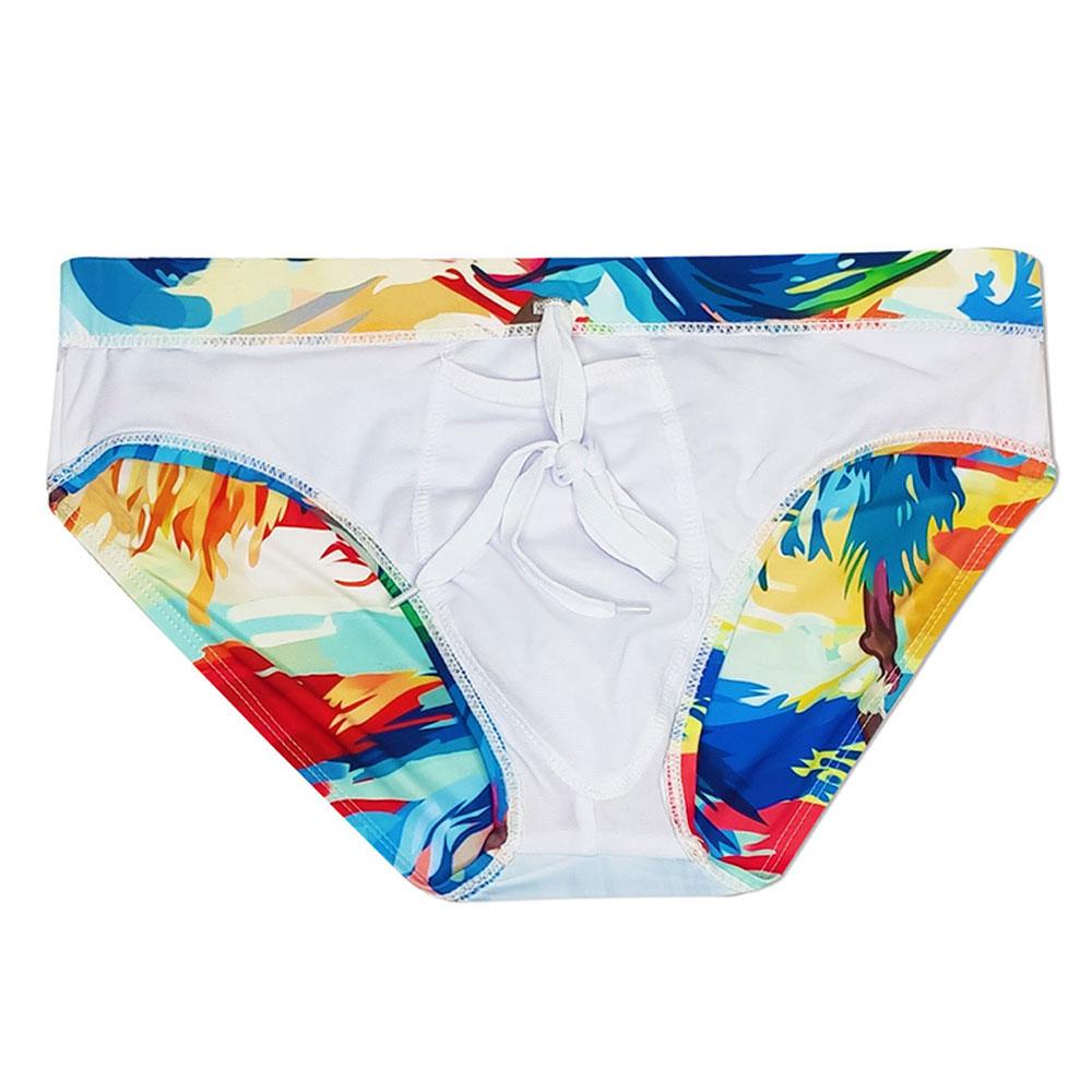 Pánská móda Sexy Swim Brief Sexy plavky s potiskem pro muže Surfovací plavky Low-Rise
