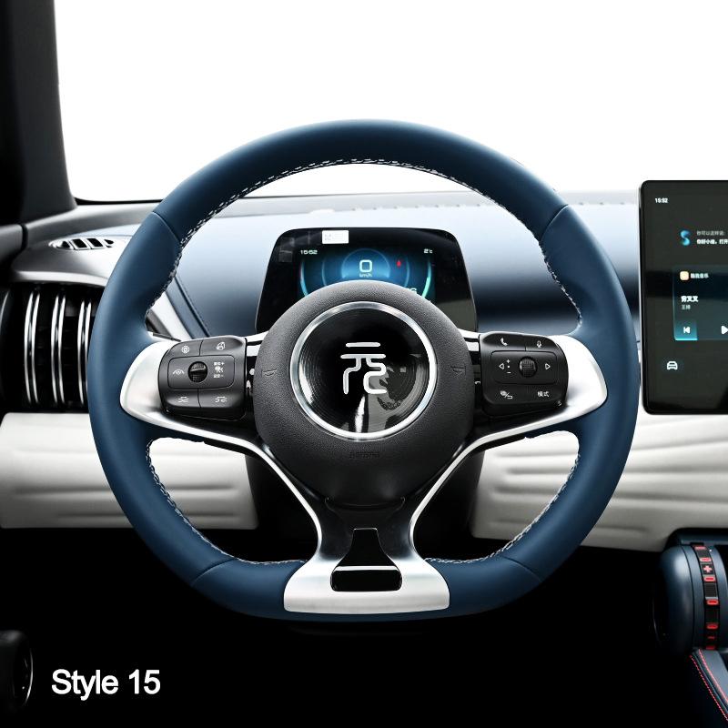 High Hand Sewing Stitching Car Steering Wheel Cover For BYD ATTO 3 Yuan Plus 2025 2025 2025 Nappa Leather Auto Interior Wrap