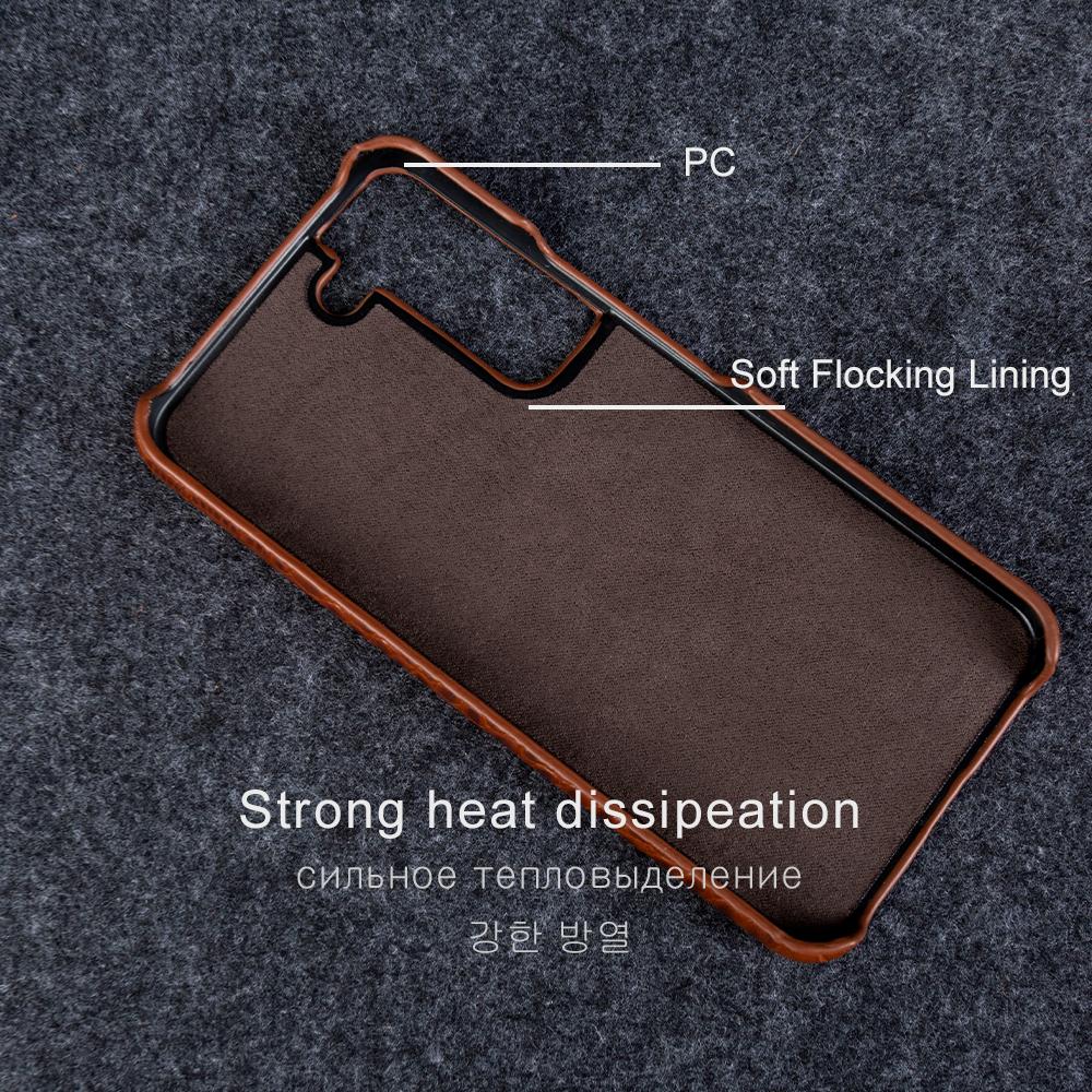 For Samsung Galaxy S21 Case Luxury Genuine Leather Case Galaxy S23 S21 S24 Ultra Plus S10 Note 20 Mobile Phone Cover Back Shell
