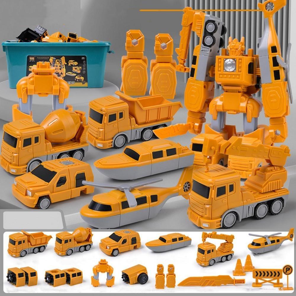Excavator Mixer Assembly Engineering Vehicle Deformation Transform Robot Toys  Children's Toy