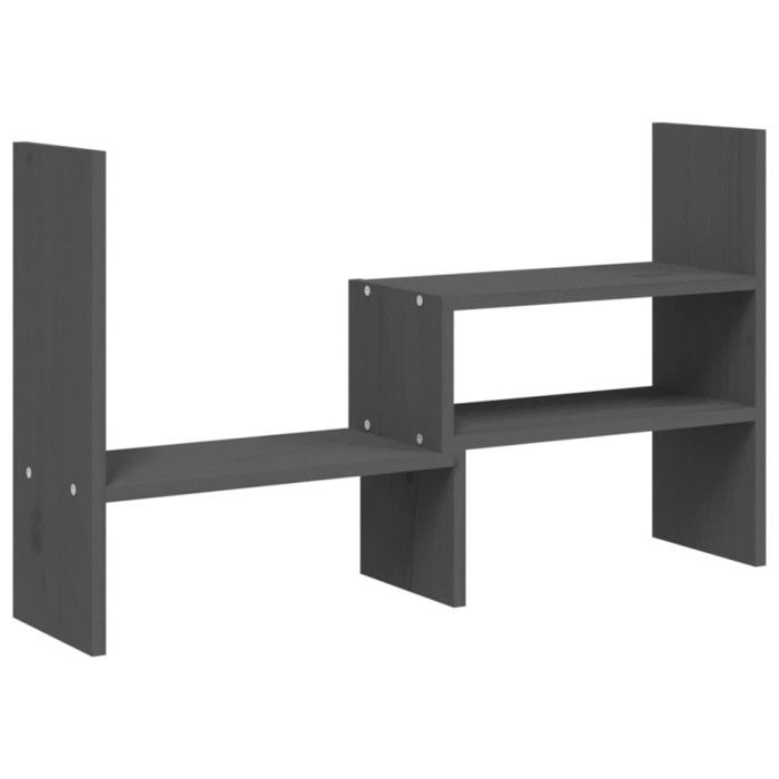 VidaXL Support pour moniteur Gris (39-72)x17x43 cm Bois de pin solide 814011
