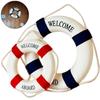 14/20CM Nautical Life Buoy Wall Decor Red Blue Life Ring Art Mediterranean Beach Style Home Living Room Wall Hanging Ornament