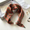 Scarf Estivo Sottile in Seta con Perle Magnetiche per Donna, Scarf Pigro per Ragazze, Catena per Clavicola Dolce Elegante, Sciarpe per il Collo