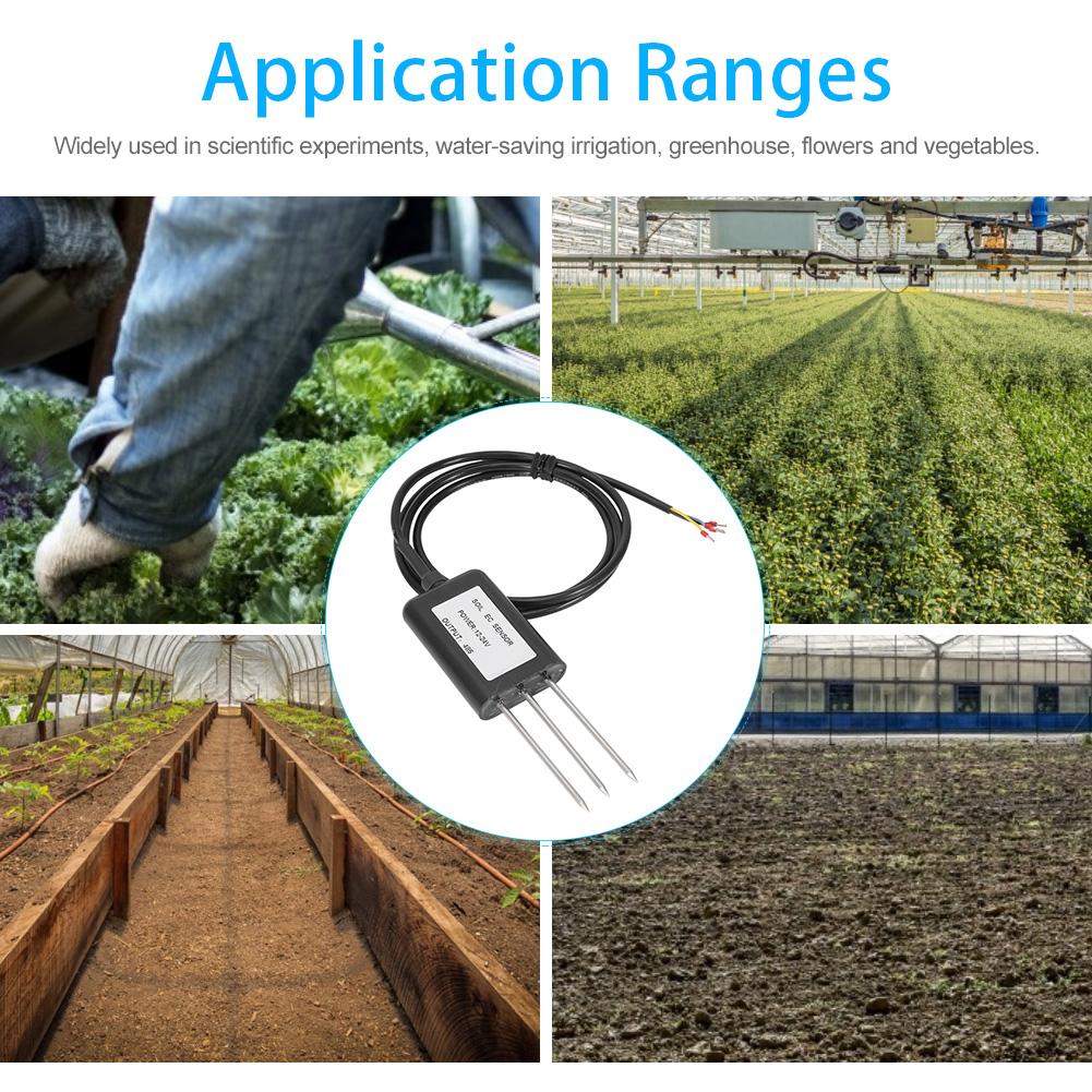 RS485 Waterproof Soil Salinity EC FC Sensor Transmitter Soil Conductivity Detector Tester