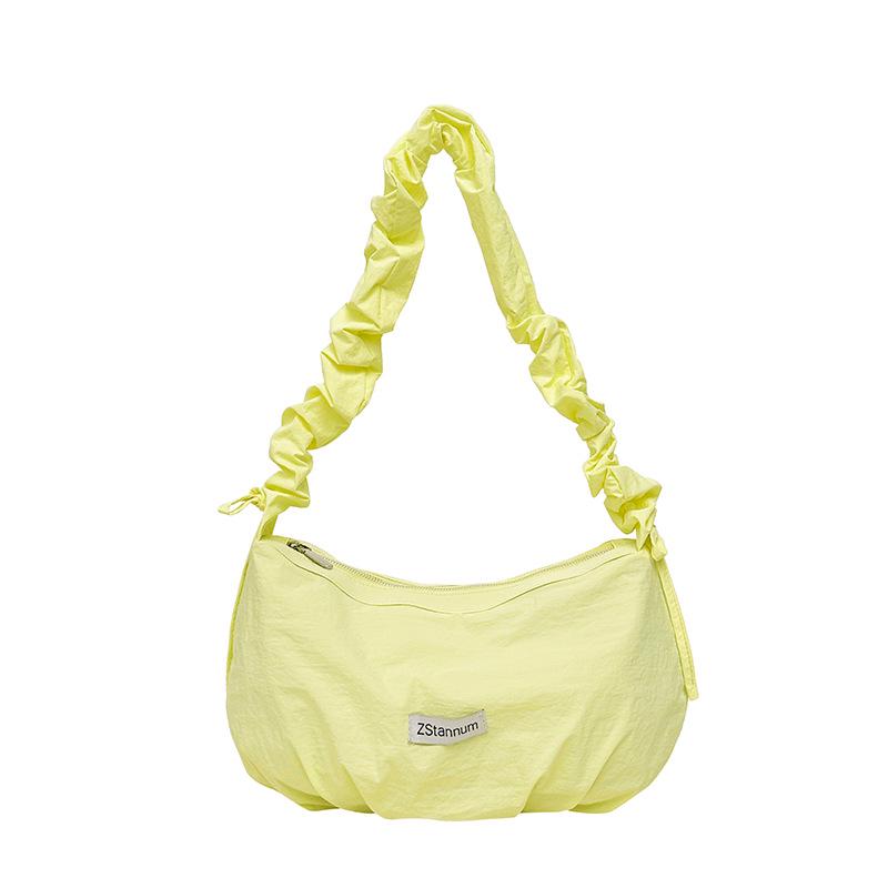 

Versatile Korean Design Fashion Drawstring Ruched Bag - Lightweight, Cute, Solid Color, Large Capacity Shoulder Bag жёлтый