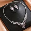 Women Party Wedding Dress Necklace Earrings Two-piece Jewelry Accessories