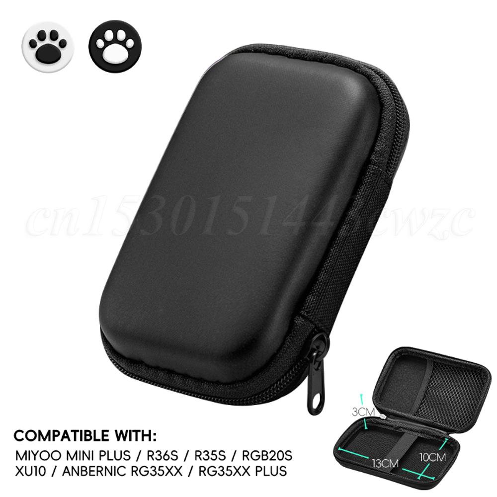 

EVA Hard Carrying Case Shockproof with 2 Joystick Caps Protection Bag Anti-scratch for Miyoo Mini Plus/ANBERNIC RG35XX/R36S/R35S чёрный