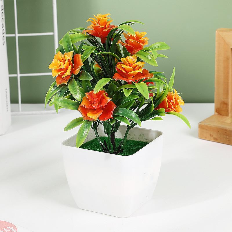 

Simulated Chrysanthemum Hydrangea Calla Artificial Flowers Potted Plants Green StyleD