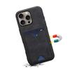 DENIOR For iPhone 16 Pro Max Case Leather+TPU Card Slot Kickstand Phone Cover