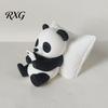 Small Animal Figurines 3D Printed Panda Ornaments, Cute & Pillow Desktop Figurine, Stress Relief Sculpture Room Decor for Home Office Decoration,