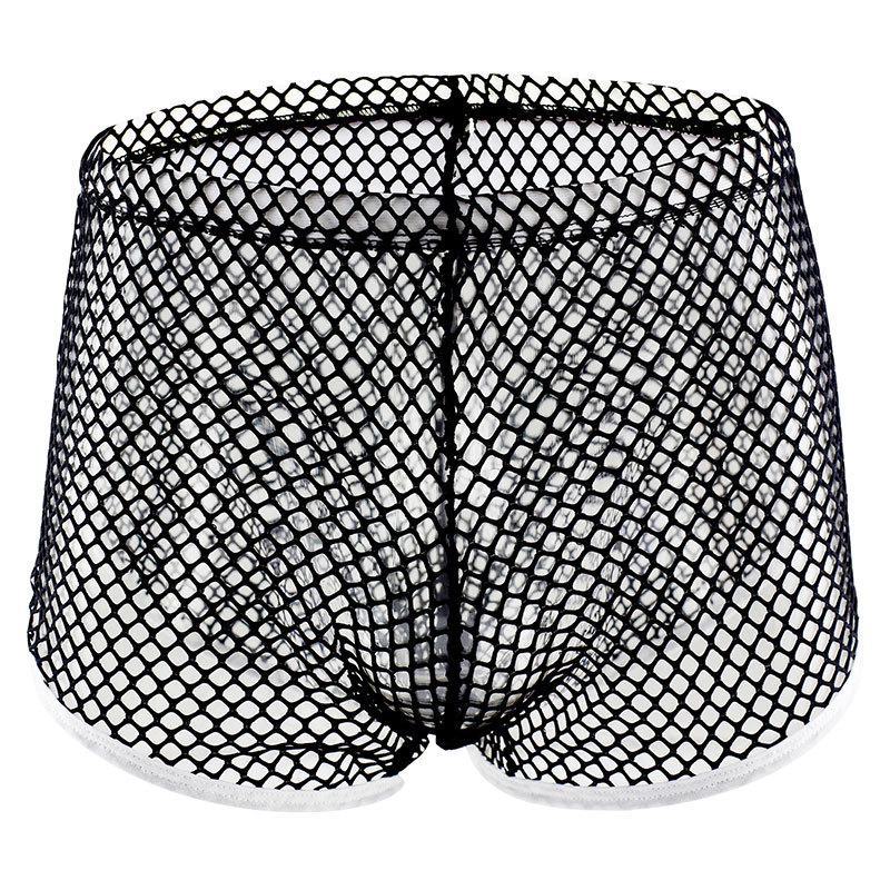 Men's Low Waist Mesh Breathable Boxer Briefs - Transparent & Youthful Design