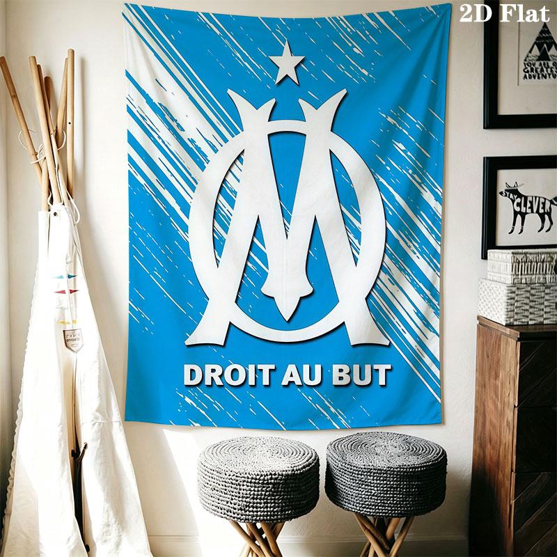 Olympique De Marseille Wall Hanging Printed Fabric Blanket Decorative Tapestries for Bedroom Living Room Home Decor
