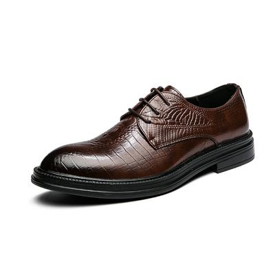 Men's Genuine Leather Business Shoes Lace Up Banquet Dress Shoes Non Slip Men's Casual Leather Shoes Pointed New Wedding Shoes