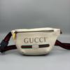 [Gebraucht] Print Vintage Logo Streifen Gurtband Leder Schulter Crossbody Brusttasche Hüfttasche Klein - Sehr Gut #1DL4S93