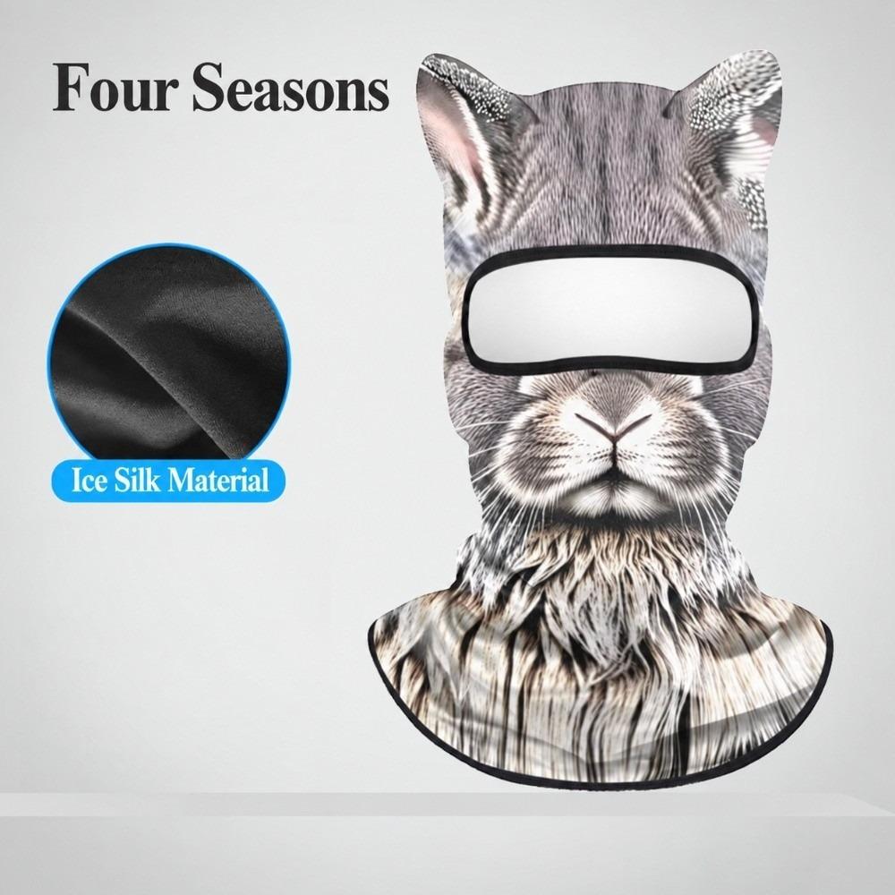 Windproof Balaclava Mask Ice Silk Eared Head Cover Novelty Full Face Mask Cycling/Party/Outdoor